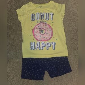 Carter's Yellow and Navy Donut Pajama Set Size 7